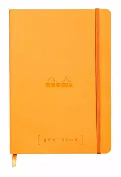Rhodia Note Rhodiarama Goal Book A5 Dot Square Ruled 240 Pages Italian Synthetic Leather Cover Orange cf117755