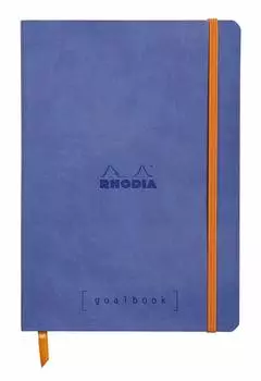 Rhodia Note Rhodiarama Goal Book A5 Dot Square Ruled 240 Pages with Pen Holder Made in Italy Synthetic Leather Cover PEFC Certified Sapphire RHODIA