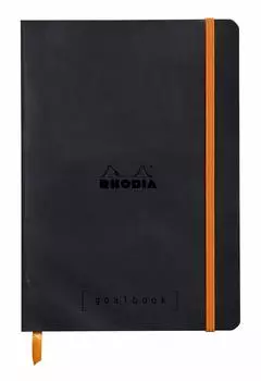 Rhodia Note Rhodiarama Goal Book A5 Dot Square Ruled 240 Pages Italian Synthetic Leather Cover Black RHODIA cf117742