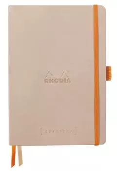 Rhodia Note Rhodiarama Goal Book A5 Dot Square Ruled 240 Pages Italian Synthetic Leather Cover Rose Smoke RHODIA cf117803
