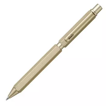 RHODIA Pen Multi Pen Шариковая ручка 2 цвета Механический карандаш Алюминиевый корпус Обработка волосяной линии Вращающийся SCRIPT cf9345 Многофункциональный Script Gold