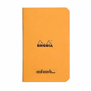 Rhodia Staple Bound Notebook A7 Dot Ruled Orange