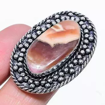 Rhodochrosite Gemstone Handmade 925 Sterling Silver Jewelry Ring Size 8.5 a4r81