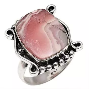 Rhodochrosite Gemstone Handmade Silver Jewelry 7.5