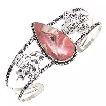 Rhodochrosite Gemstone Handmade Silver Jewelry Cuff Bracelets 7 Adjustable