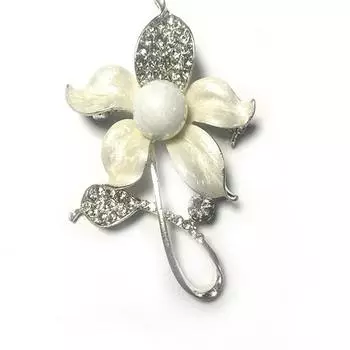 Rhododendron Flower Drip Oil Pearl Brooch Rhinestone Safety Buckle European And American Retro Corsage
