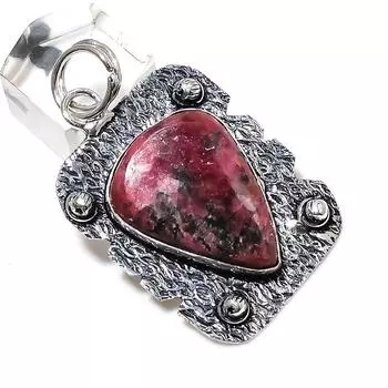 Rhodonite Gemstone Handmade 925 Sterling Silver Gift Jewelry Pendant 2.05 v6i00