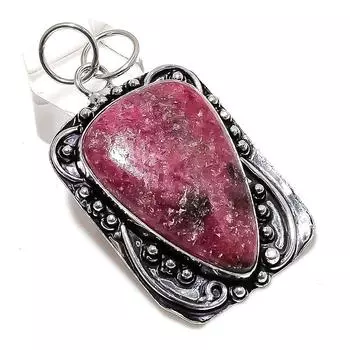 Rhodonite Gemstone Handmade 925 Sterling Silver Jewelry Pendant 2.29 L1E78