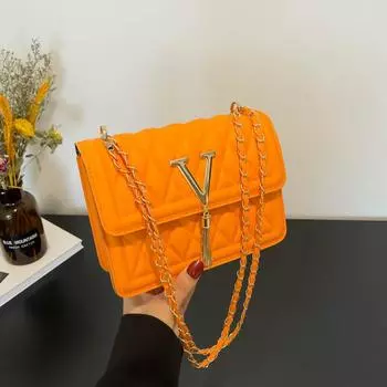 Rhombus chain bag women s 2024 new trendy fringed fashion autumn versatile shoulder messenger bag small square bag чёрный