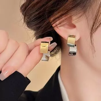 Rhombus Double Layer Full Diamond Earrings Female Accessible Luxury Fancy Stud Earrings Elegant Delicate Earrings 2025 New Arrival Best Selling Contrast Color smooth geometry ~ unique