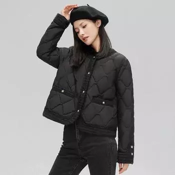 Rhombus Xiaoxiang 90 down зима 2024 новый пуховик женский модный короткий белый утиный пух женский S size 90-55kg белый