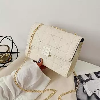 Rhombus Xiaoxiangfeng embroidery thread small square bag 2024 new women s trendy Korean temperament versatile oblique span bag shoulder белый