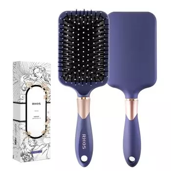 RHOS Hair Paddle Hair Quality Scalp для влажной и сухой кожи головы. Расческа, Щетка, Улучшение, Уход, Расческа, Антистатическая, Гладкая, Использование, Женская, Мужская, фиолетовый