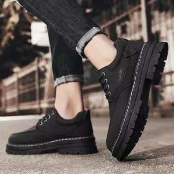 Rhubarb boots 2025 autumn and winter new fashion outdoor low-top platform short boots trendy style polished tooling men s shoes 39