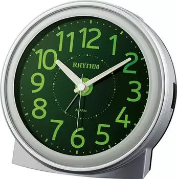 RHYTHM Alarm Clock Analog Pure Light R663 Dark Light Automatic Lighting Continuous Second Hand Easy to See Text Silver RHYTHM 8RE663SR19