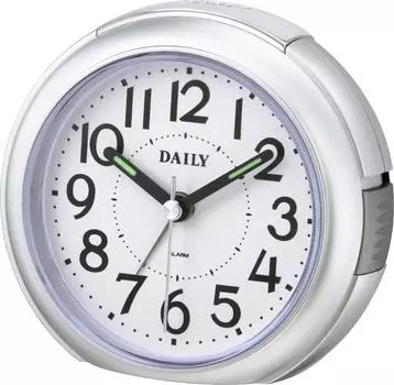 RHYTHM Alarm Clock Analog Small Cute Continuous Second Hand Silver DAILY RA21DN 8REA21DN19