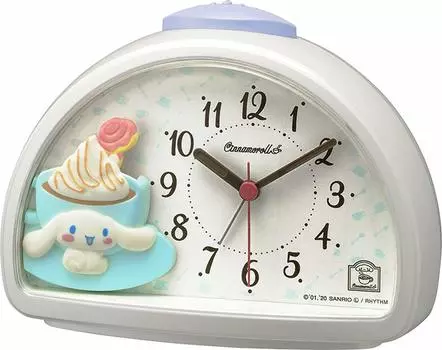 RHYTHM Alarm Clock Cinnamoroll Electronic Sound Alarm White 4SE563MB03
