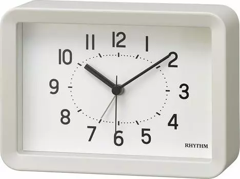 RHYTHM Alarm Clock Continuous Second Hand A6 Size Interior Clock White RHYTHM PLUS 8RE675SR03 10.6x14.8x4.8cm белый