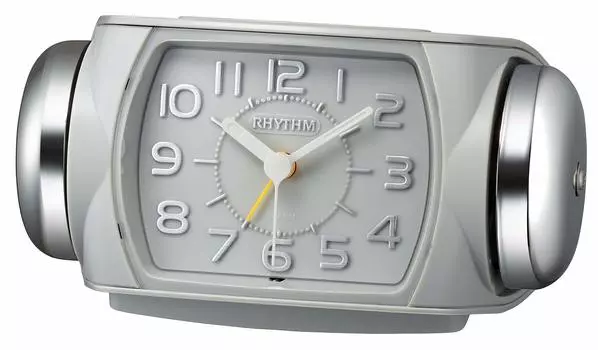 RHYTHM Alarm Clock Loud Bell Sound Alarm with Backlight Continuous Second Hand 8RA647SR08 серый