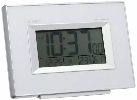 RHYTHM Alarm Clock Radio Digital Fit Wave D194 Meter Calendar White RHYTHM 8RZ194SR03 Temperature/Humidity