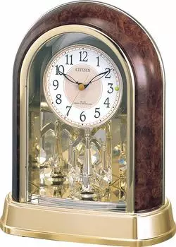 RHYTHM Citizen Table Clock Radio Clock Analog Crystal Rotating Decoration Brown CITIZEN Pal Dream R656 4RY656-023 коричневый
