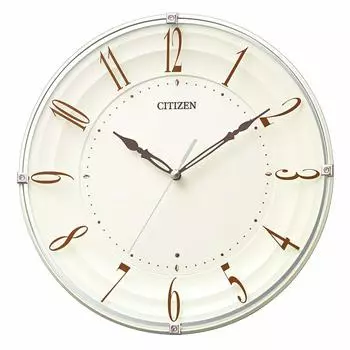 RHYTHM Citizen Wall Clock Radio Clock Continuous Second Hand Interior Beige CITIZEN 28x4.8cm 8MY556-006