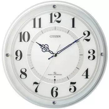 RHYTHM Citizen Wall Clock Radio Controlled Clock Wide Range Reception Silent Step Second Hand White CITIZEN 34.1x5.4cm 4MY859-003