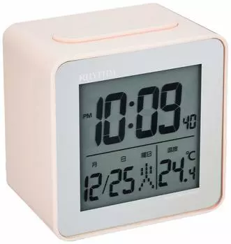 RHYTHM Настольные часы Радиочасы Будильник Fit Wave D158 Цифровой температурный календарь RHYTHM PLUS 8RZ158SR13 Розовый 7.4x7.2x5 см