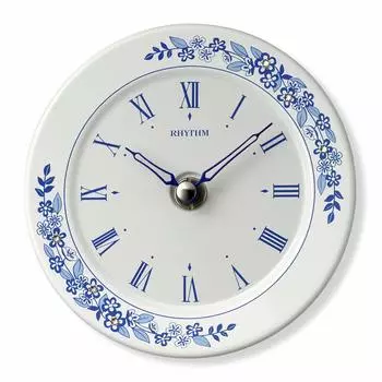 RHYTHM Настольный настенный для подвешивания в Сделано в Японии Arita Ware Декоративные синие часы 4SG802SR04, Часы, [Сделано в Японии] Часы, 12x3,5 см синий