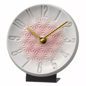 RHYTHM Table Clock ARITA Asanoha Made in Japan Arita Ware Ikeda Ceramics 2 Hand Type 4SG798HG13 PISTA-S2 12.6x12x4.8cm