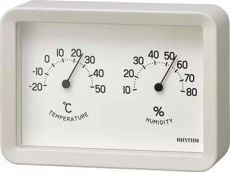 RHYTHM Temperature Humidity Meter A6 Size Interior RHYTHM PLUS 9CZ204SR03 White 10.5x14.8x4.8cm