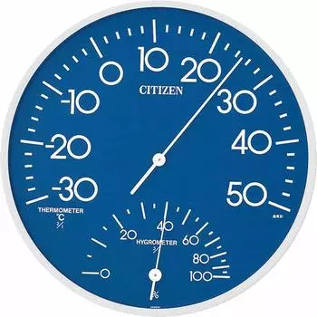 RHYTHM Термогигрометр Citizen аналоговый синий CITIZEN 30x3,9 см 9CZ056-004 синий