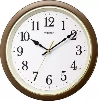 RHYTHM Wall Clock Brown Wall Clock Citizen Radio Analog Continuous Second Hand Round 32x4.5cm 8MYA43-006 коричневый