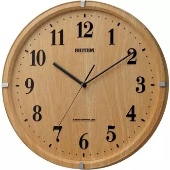 RHYTHM Wall Clock Radio Clock Analog Continuous Second Hand Brown Lively Alice 8MY501SR07 32.9x4.7cm