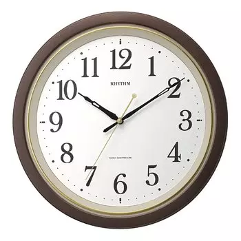 RHYTHM Wall Clock Radio Clock Quiet Continuous Second Hand Brown M564 8MY564SR06 Brown 32x4.5cm