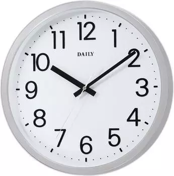 RHYTHM Wall Clock Simple Quartz Silver DAILY Flat Face DN 4KGA06DN19 33.14.3cm серебряный