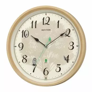 RHYTHM Wall Radio Controlled Continuous Second Wild Bird Совместная разработка Wild Bird Society of Light 8MN409SR06 Часы, Часы, Аналоговые, Стрелочные,