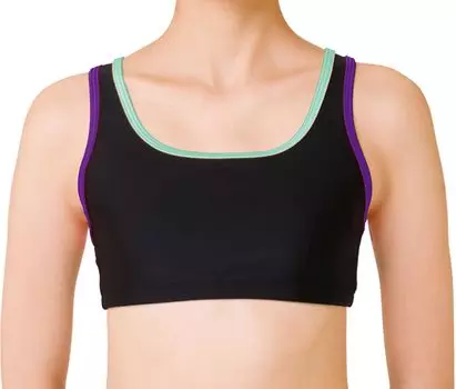Rhythmic Gymnastics Inner Bra Top Cup Black x Ice Mint S 7049 [Sasaki] (With Pocket) (BICMI)