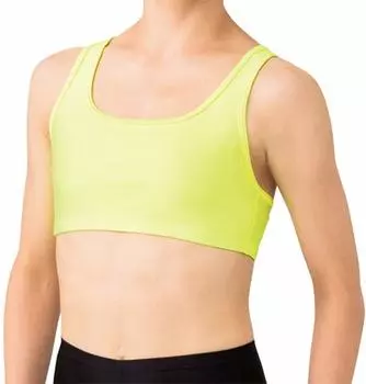 Rhythmic gymnastics practice bra top cup B x LMY x luminous JL 7049 [Sasaki] (with pockets) (black yellow)