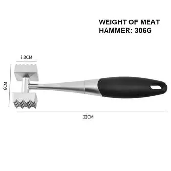 Rib Breaker Portable Durable Practical Creative Kitchen Gadget Meats Hammers Household Silicone Handle Meat Tool Stainless Steel