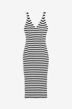 Rib-knit bodycon dress