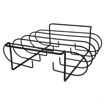 Rib Rack Ribs Grill Grilling Barbecuing Steaks Roasting Stand Iron Accessories BBQ