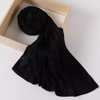 Ribbed Jersey Hijab Muslim Plain Scarf Crepe Hijab Scarf Soft Islamic Shawl Wraps Headband Voile Femme Musulman