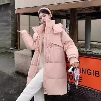 Ribbon long 2024 новая зимняя белая куртка-пуховик женская модная свободная утолщенная куртка S size 90-60kg белый