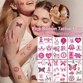 Ribbon Tattoo Stickers Diy Tattoo Stickers Caring Day Activities Temporary Body Art Tattoos Waterproof Tattoos