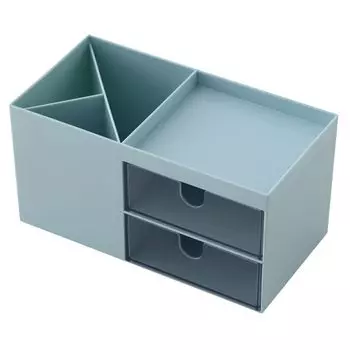 Riblind Pen Holder Pen Stand Accessory Case Storage Tabletop (Blue)