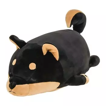 Ribuhaato Bolster Cushion Marshmallow Animal Black Shiba Kotetsu Length Fluffy Chewy (Total Approx. 27cm) 48656-73