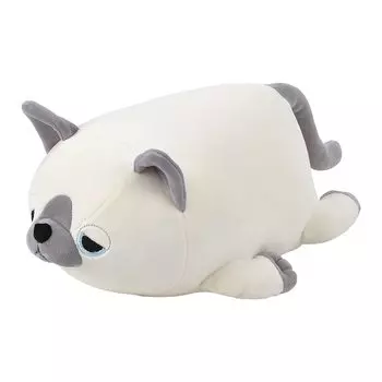 Ribuhaato Bolster Cushion Marshmallow Animal Siamese Cat Leo Length Fluffy Chewy (Total Approx. 27cm) 48926-31