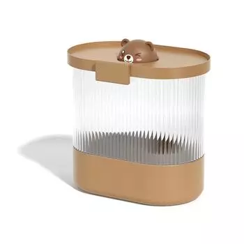 Rice Bucket Damp Proof Sealing Thickened PP PET Grain Storage Tank for Home Flour Dog Food L Brown