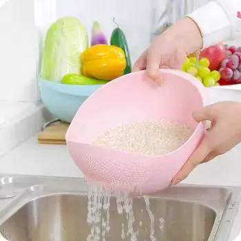 Rice Sieve Basket Kitchenware Kitchen Items Storage Bowl Hanging Organizers Food Fruit Cleaning Filter Sink Drainer Tools Dining